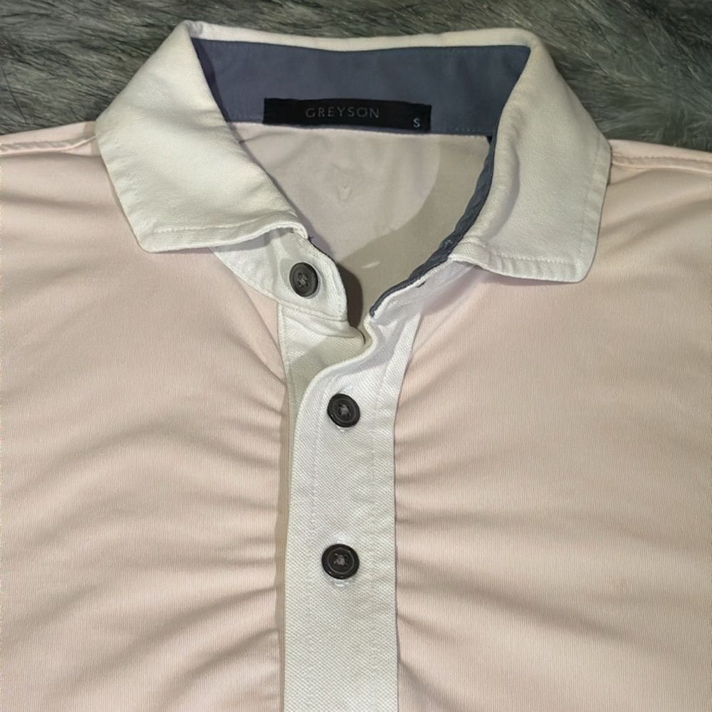 Greyson Light Pink Polo Shirt Size Small D28‎